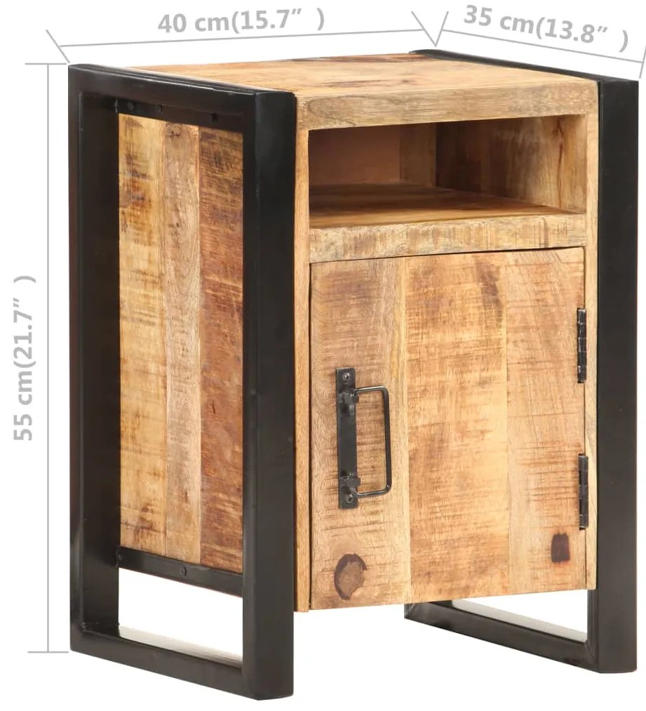 vidaXL Κομοδίνο 40 x 35 x 55 εκ. από Μασίφ Ξύλο Μάνγκο