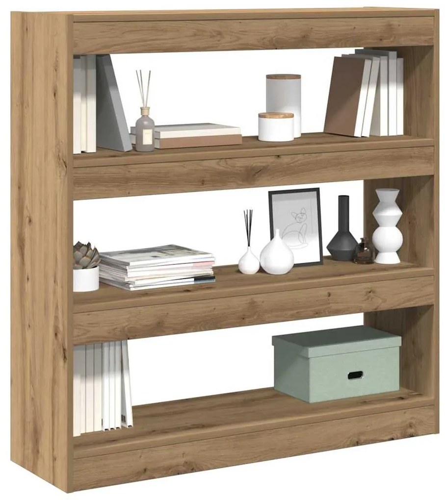 vidaXL Βιβλιοθήκη artisan δρυς 100 x 30 x 103 εκ. Επεξεργασμένο ξύλο