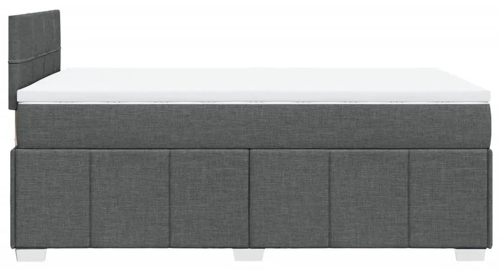 Κρεβάτι Boxspring με Στρώμα Σκούρο Γκρι 120x200 εκ. Υφασμάτινο - Γκρι