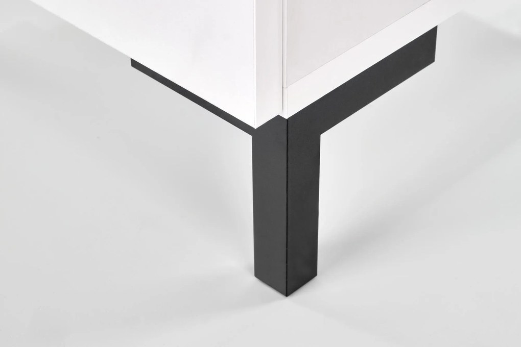 SILVIA bedside table, white - black DIOMMI V-PL-SILVIA-SZAFKA_N-BIAŁY/CZARNY