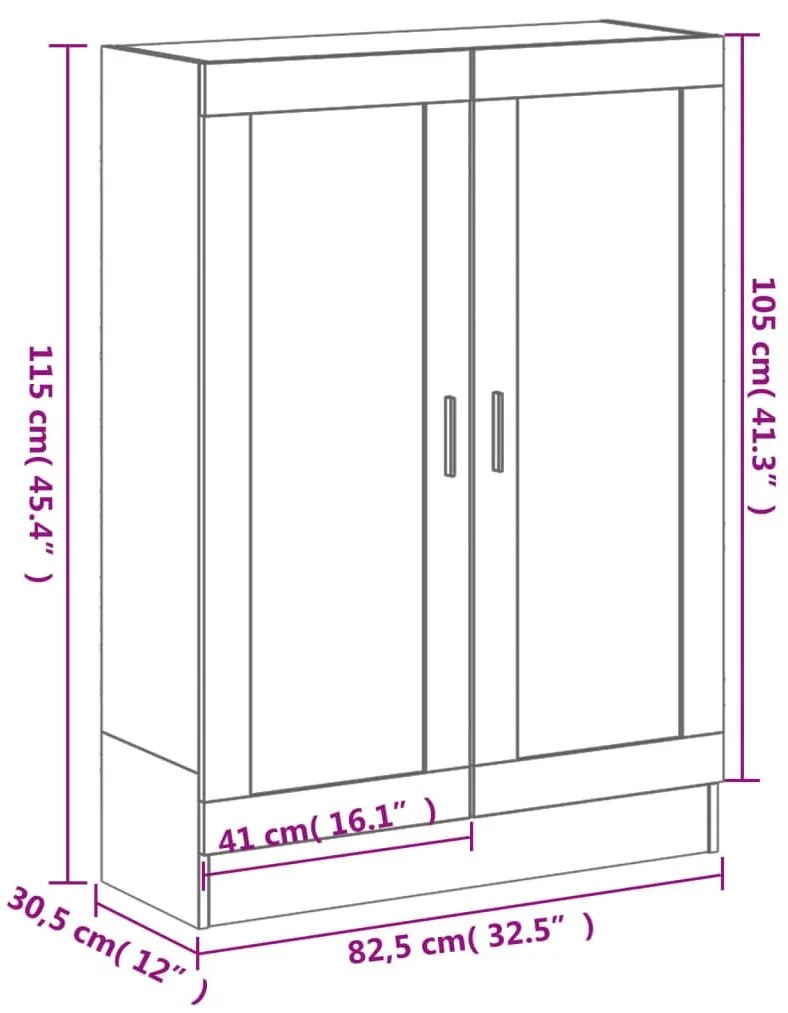 Βιβλιοθήκη Γκρι Sonoma 82,5 x 30,5 x 115 εκ. Επεξεργασμένο Ξύλο - Γκρι