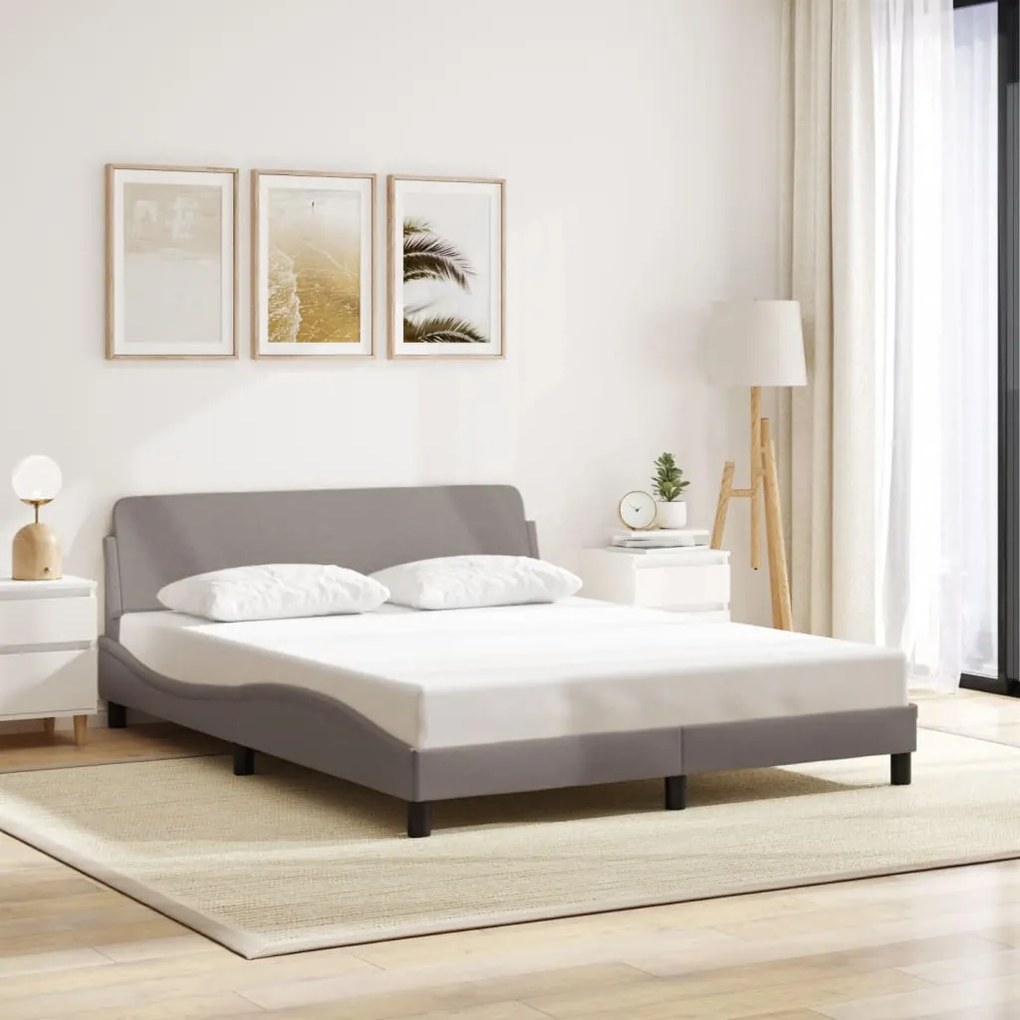 vidaXL Σκελετός Κρεβατιού Dover Taupe 160x200 εκ. Υφασμάτινο