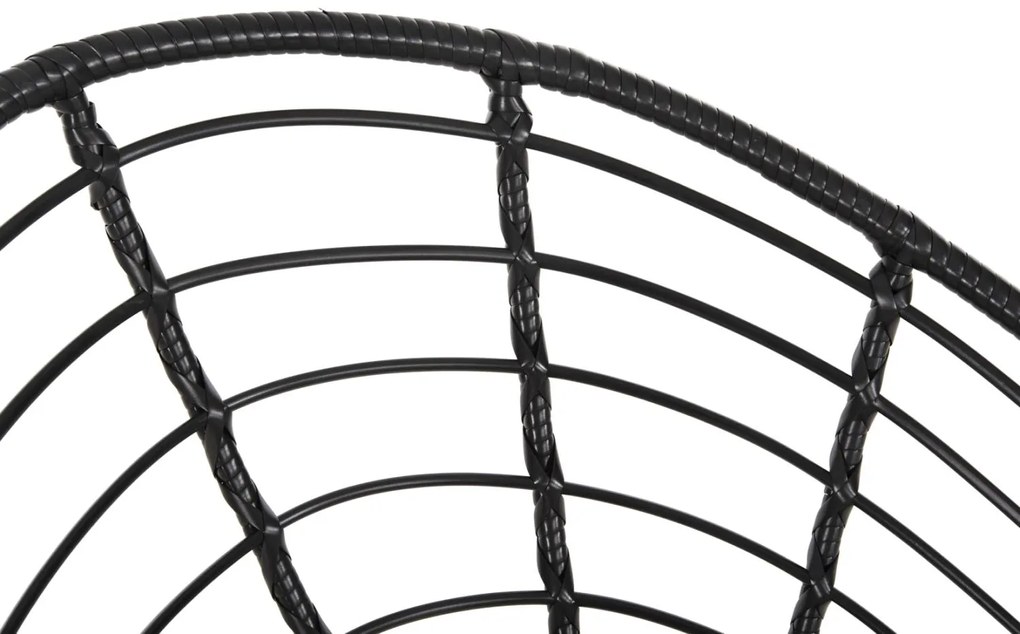 Καρέκλα - Πολυθρόνα ALLEGRA C5458.12 Μεταλλική με Wicker Μαύρο Τύπου Φωλιά 73x78x88Υ εκ. 73x78x88 εκ.