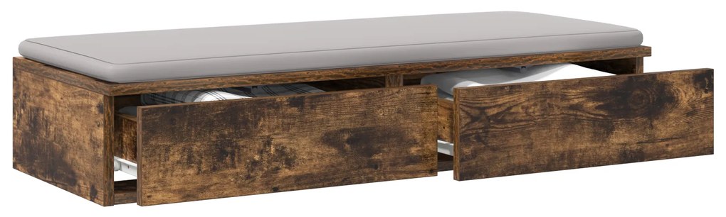 vidaXL Συρτάρια Κρεβατιού Καπνιστής Δρυς 100x36,5x16,5 εκ. Επεξεργασμένο Ξύλο