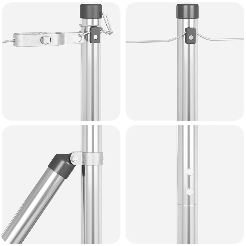 vidaXL Δοκοί Φράχτη 52 τεμ Ø32 mm 210 εκ. Γαλβανισμένος ατσάλι