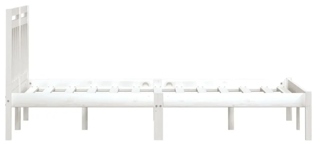 vidaXL Πλαίσιο Κρεβατιού Λευκό 200 x 200 εκ. από Μασίφ Ξύλο Πεύκου