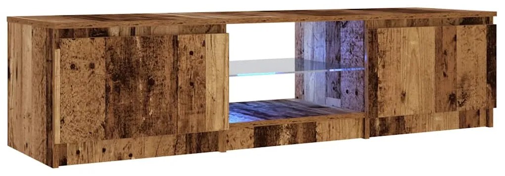 vidaXL Έπιπλο Τηλεόρασης LED Όψη Παλαιού Ξύλου 140x40x36εκ