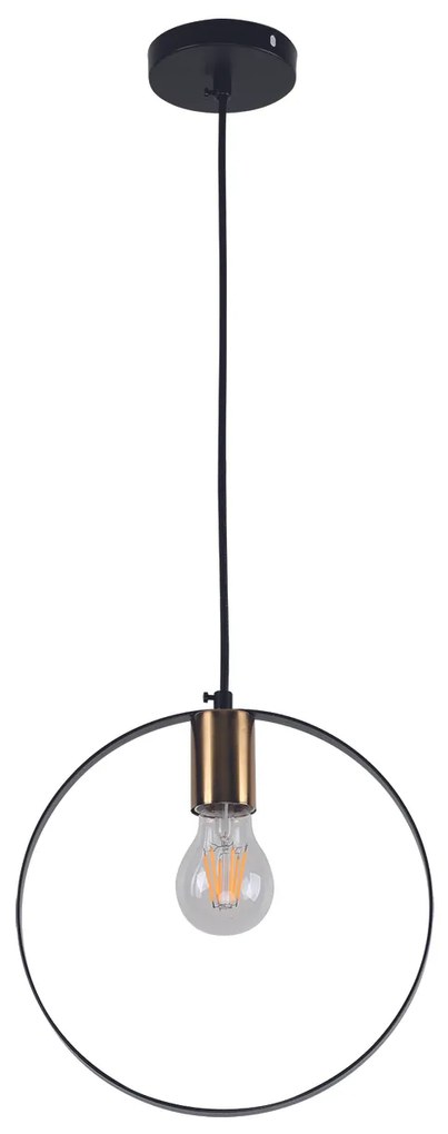 KQ 9016-1P HOOP PENDANT BLACK & BRUSHED BRASS Γ4