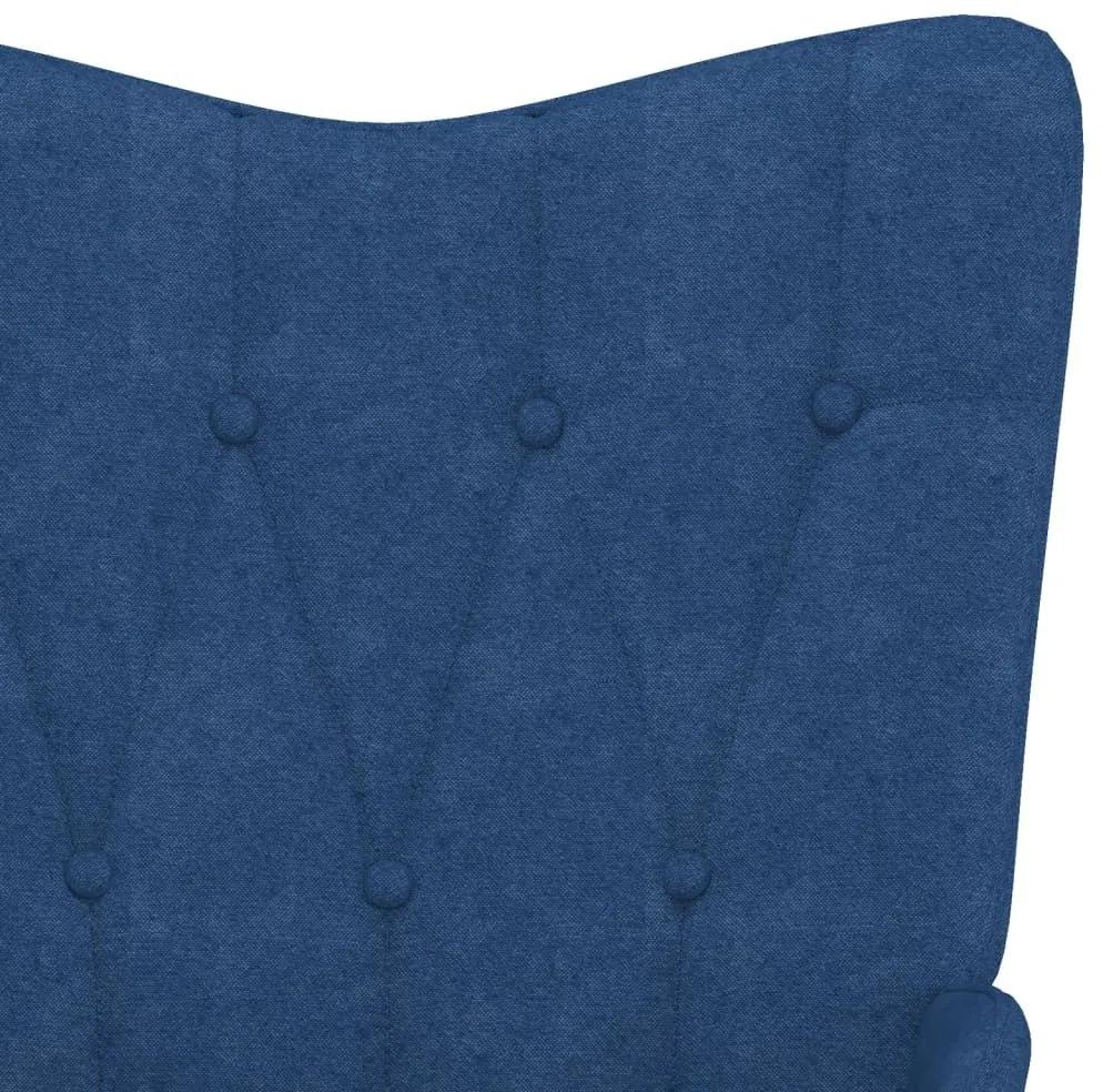 Πολυθρόνα Relax Μπλε Υφασμάτινη με Σκαμπό - Μπλε