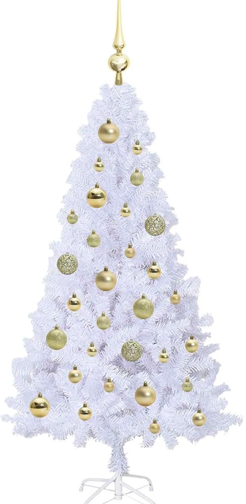 vidaXL Τεχνητό Χριστουγεννιάτικο Δέντρο Λευκό 120 cm PVC και Ατσάλι