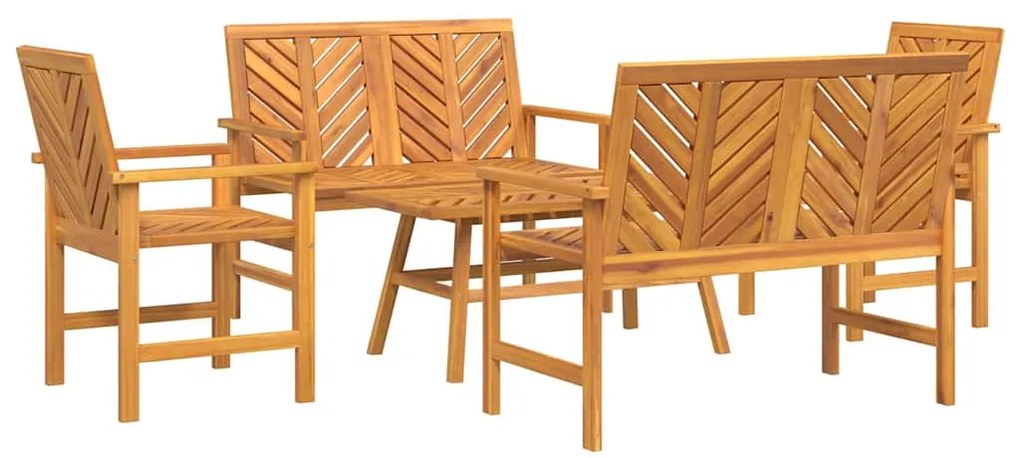 vidaXL Σετ Ξαπλώστρας Κήπου 3 pcs Καφέ Μασίφ ξύλο ακακίας