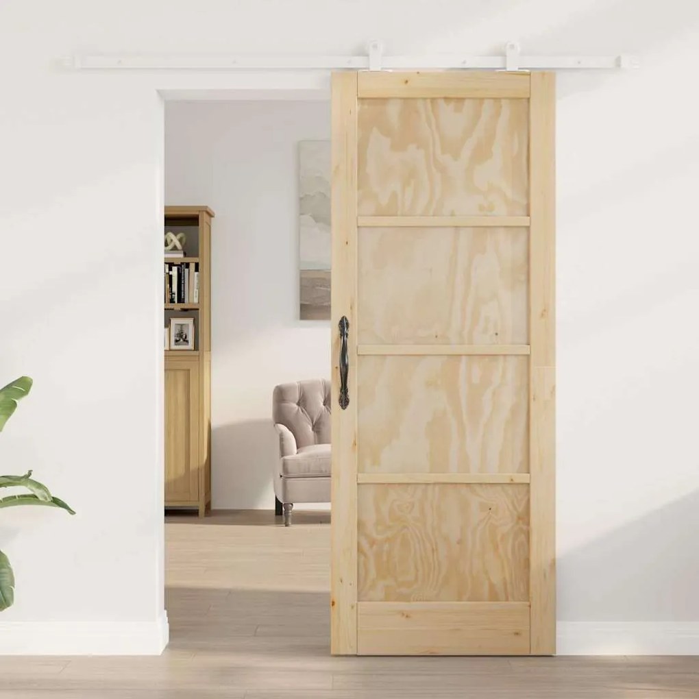 vidaXL Σετ Συρόμενης Πόρτας ORKDAL Φυσικό και λευκό 78 x 202 εκ.