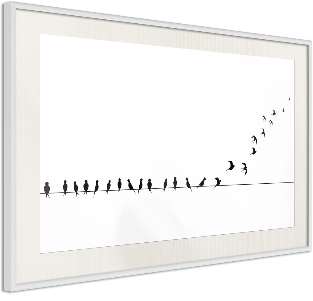 Αφίσα - Birds on a Wire - 45x30 - Χρυσό - Χωρίς πασπαρτού