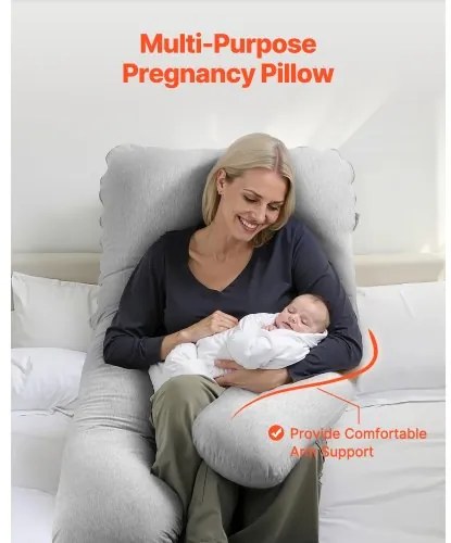 VEVOR Pregnancy Pillow U-Shaped Full Body Maternity Pillow Soft and Breathable