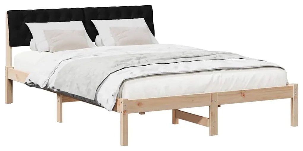 vidaXL Σκελετός Κρεβατιού με κεφαλάρι Καφέ και μαύρο 160 x 200 cm