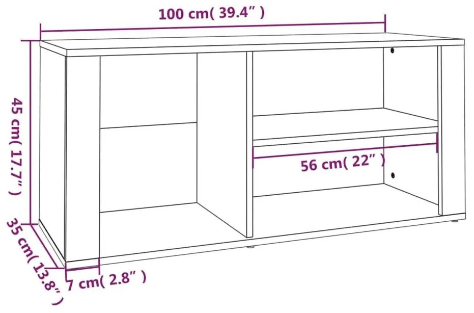 Παπουτσοθήκη Μαύρο 100x35x45 εκ. από Επεξεργασμένο Ξύλο - Μαύρο