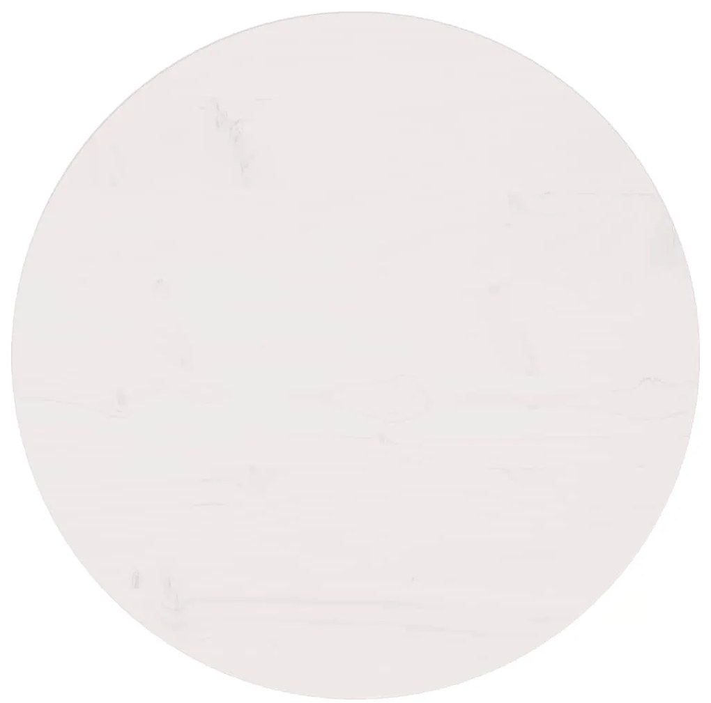 vidaXL Επιφάνεια Τραπεζιού Λευκή Ø60x2,5 εκ. από Μασίφ Ξύλο Πεύκου