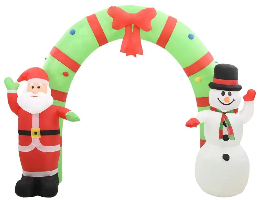 vidaXL Άγιος Βασίλης/Χιονάνθρωπος με Αψίδα Φουσκωτό με LED 223 εκ.