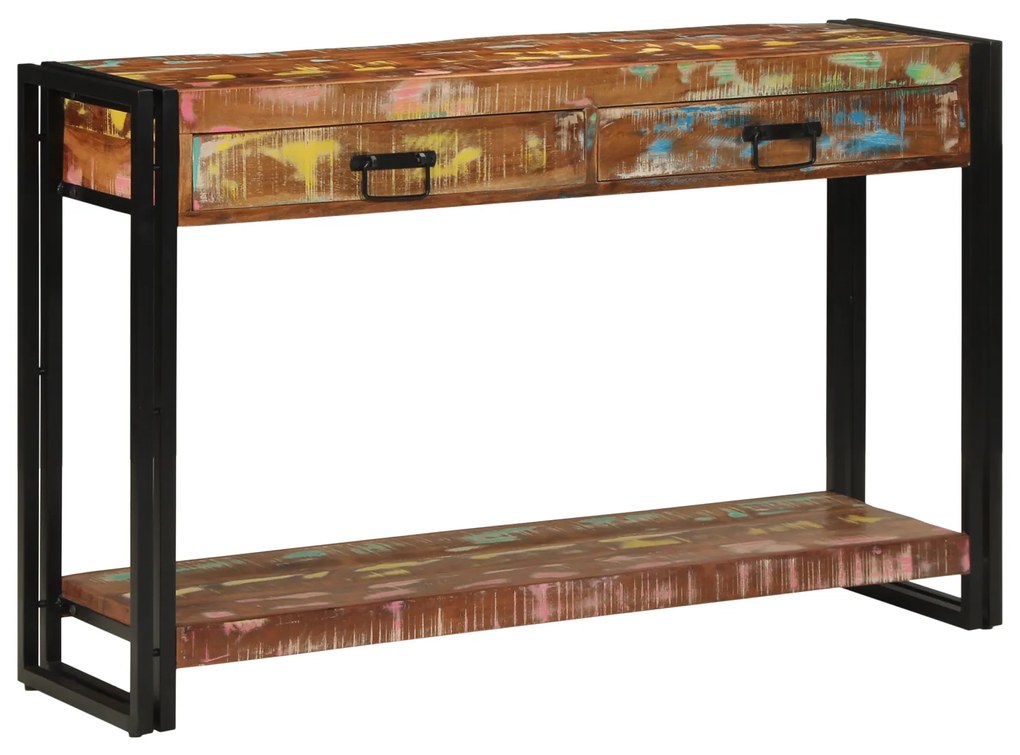 vidaXL Τραπέζι κονσόλας Πολύχρωμο 120x33x75 εκ. Μασίφ ανακυκλωμένο ξύλο