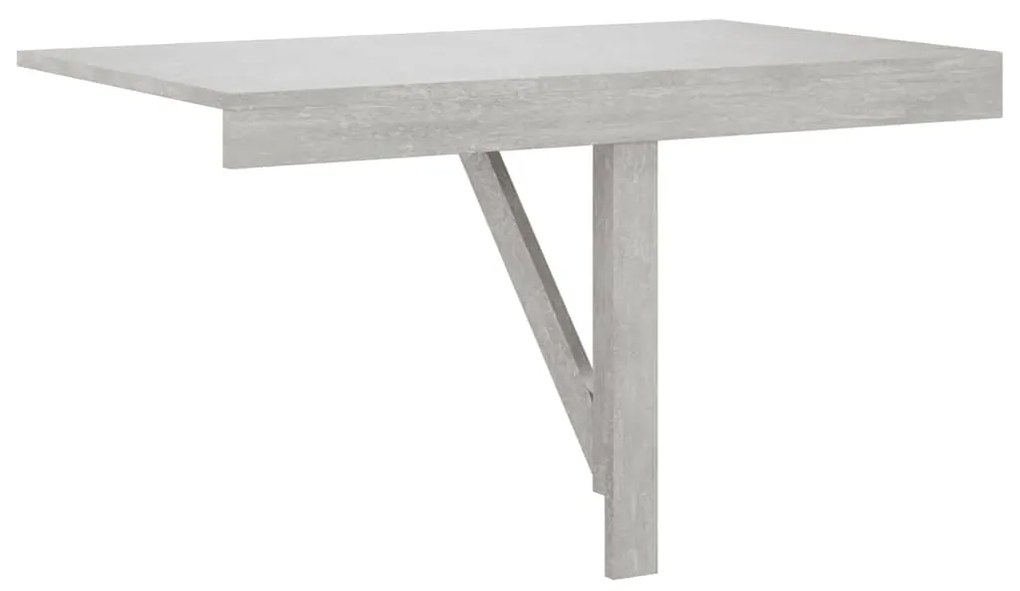 vidaXL Τραπέζι Τοίχου Πτυσσόμενο Γκρι Σκυροδ. 100x60x56 εκ. Επεξ. Ξύλο