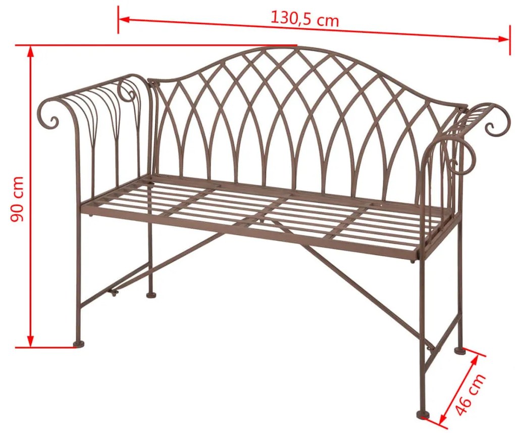 Esschert Design Παγκάκι Κήπου με Ρετρό Αγγλικό Στιλ MF009 - Καφέ