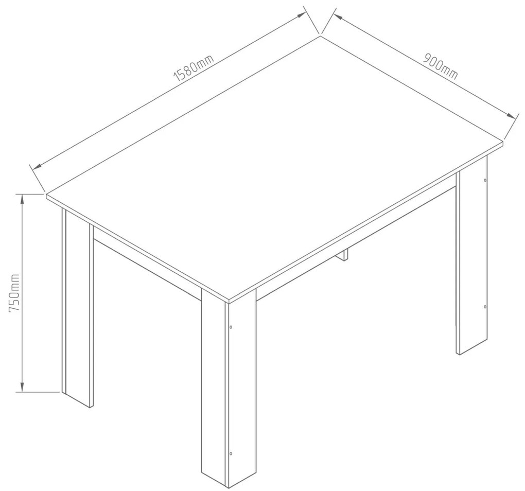 HAZEL Τραπέζι Κουζίνας Ξύλινο Wenge 160x90x75εκ.