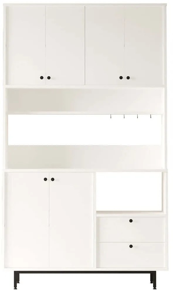 Ντουλάπι Κουζίνας 956LCS3557 120x35,5x205cm White Μοριοσανίδα, Μέταλλο