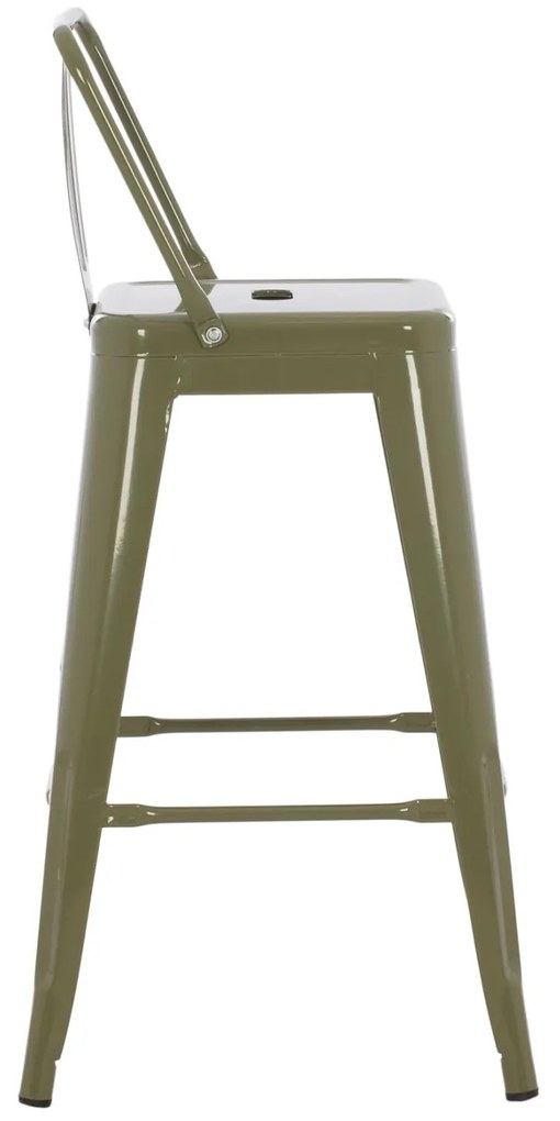 Σκαμπό μπαρ Melita-Pro Μεσαίου ύψους Μεταλλικό Dark Olive Green 43x43x88Υ εκ. 43x43x88 εκ.