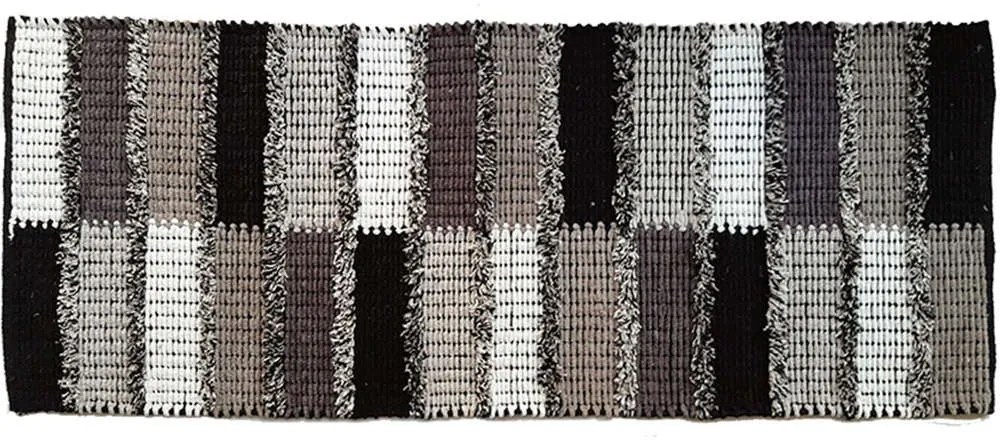 Χαλάκι Κουζίνας Seema 004 55X140cm Black-White Sdim 55X140 Cotton