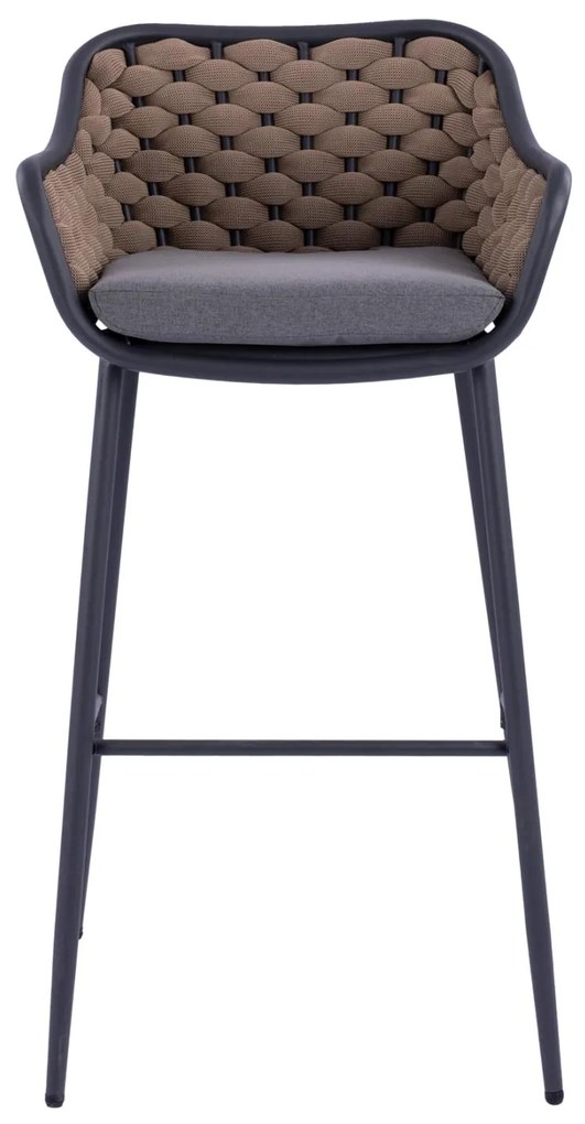 Σκαμπό Μπαρ KADE C5715 Μεταλλικό με Wicker Σχοινί Μπέζ 54x54x103 εκ. 54x54x103 εκ.