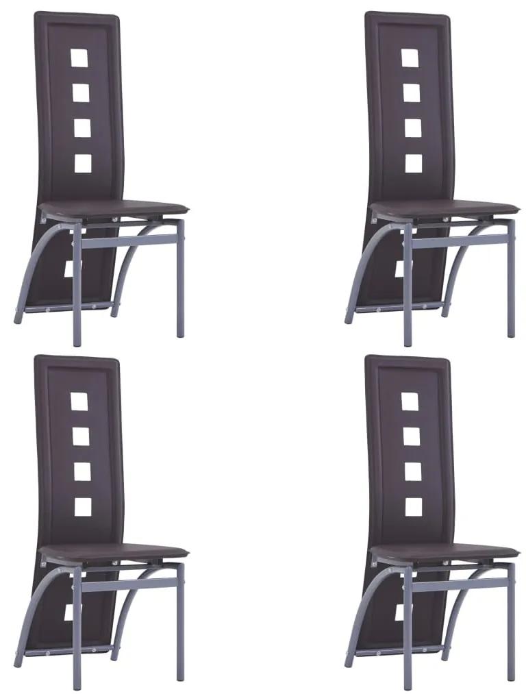 vidaXL Καρέκλες Τραπεζαρίας 4 τεμ. Καφέ από Συνθετικό Δέρμα