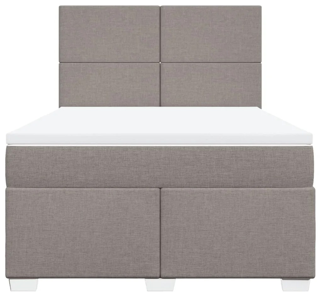 vidaXL Κρεβάτι Boxspring με Στρώμα Taupe 160x200 εκ. Υφασμάτινο