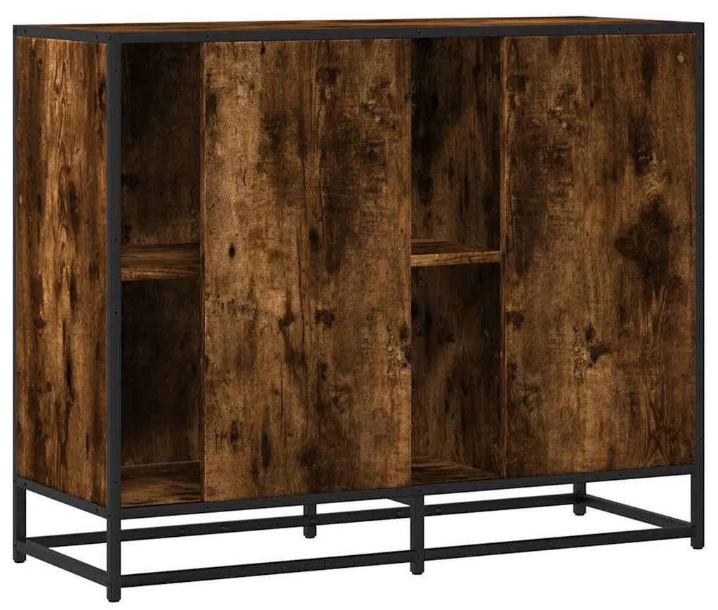 Sideboard Καπνιστή δρυς 92x35x76 cm Κατασκευασμένο ξύλο - Καφέ