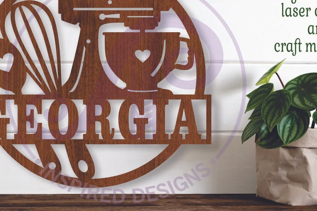 Σετ των 3 Intra απο ξύλο plywood 3mm-4mm πάχος Bakers Name Sign  Δίασταση 6x6 cm INTRAFABR-103675319