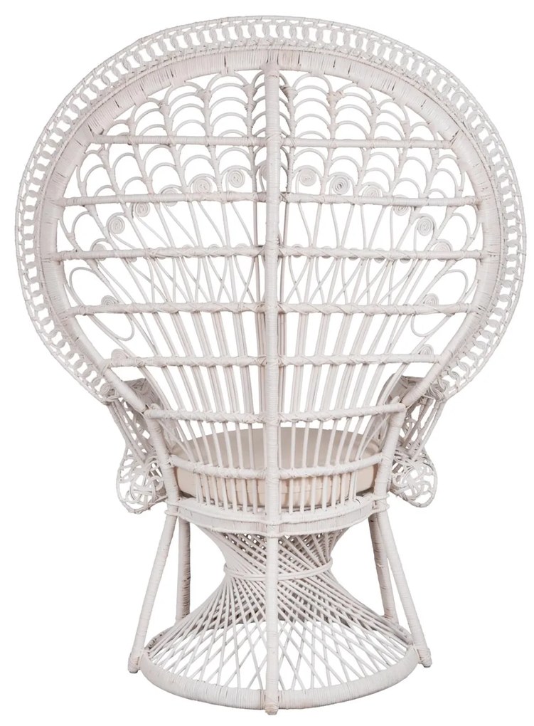 ΠΟΛΥΘΡΟΝΑ ROYAL PEACOCK  RATTAN ΣΕ ΛΕΥΚΟ-ΜΑΞΙΛΑΡΙ ΛΕΥΚΟ 114x72x150Yεκ.