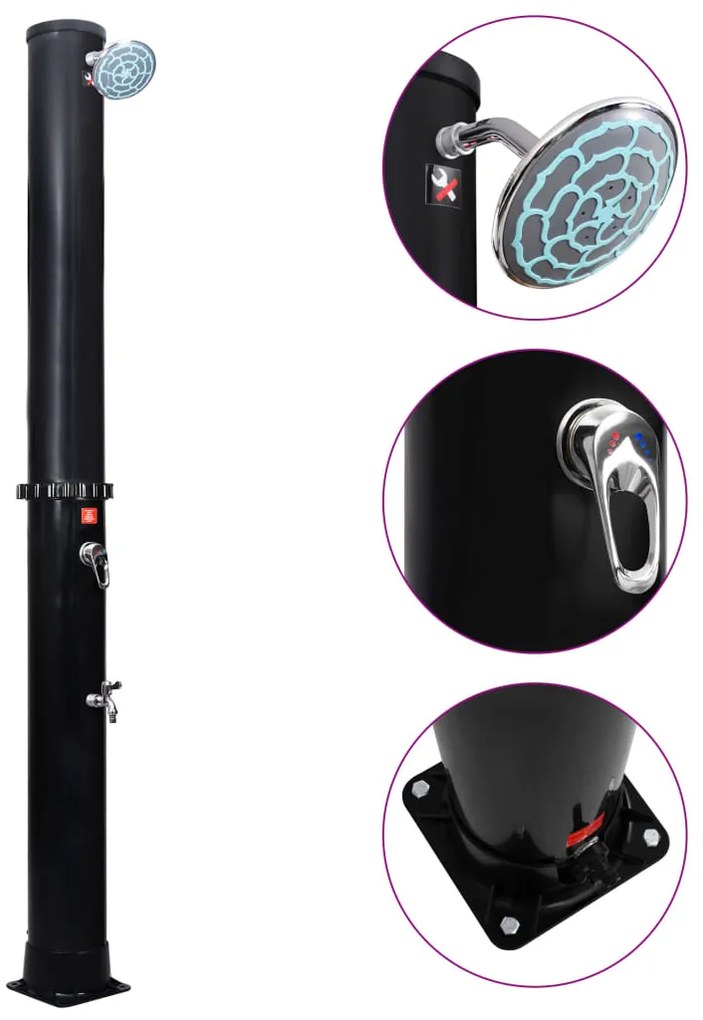 Ντουζιέρα Εξωτερ. Χώρου Ηλιακή 40 Λίτρα με Κεφαλή Ντους & Βρύση