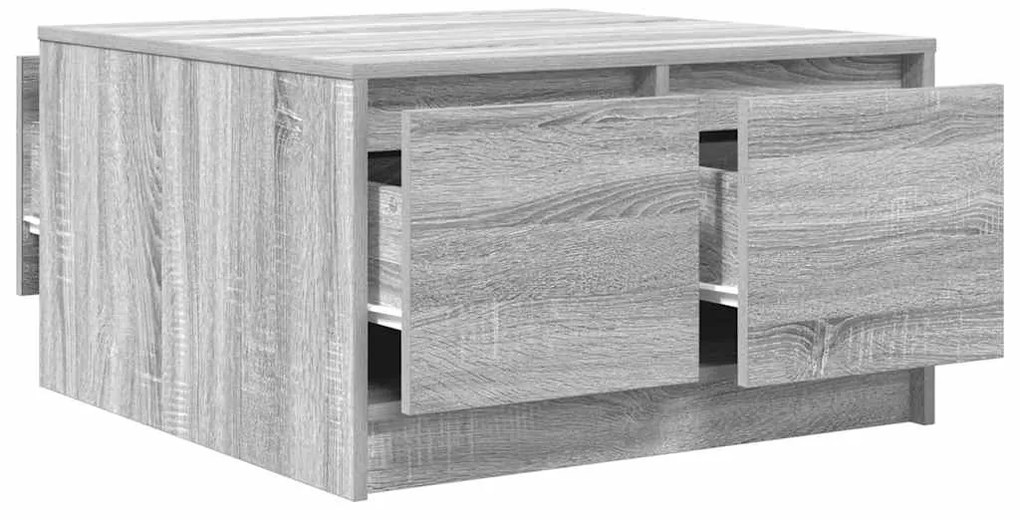 vidaXL Τραπεζάκι σαλονιού με συρτάρια Γκρι Sonoma 70,5x70x40 εκ.