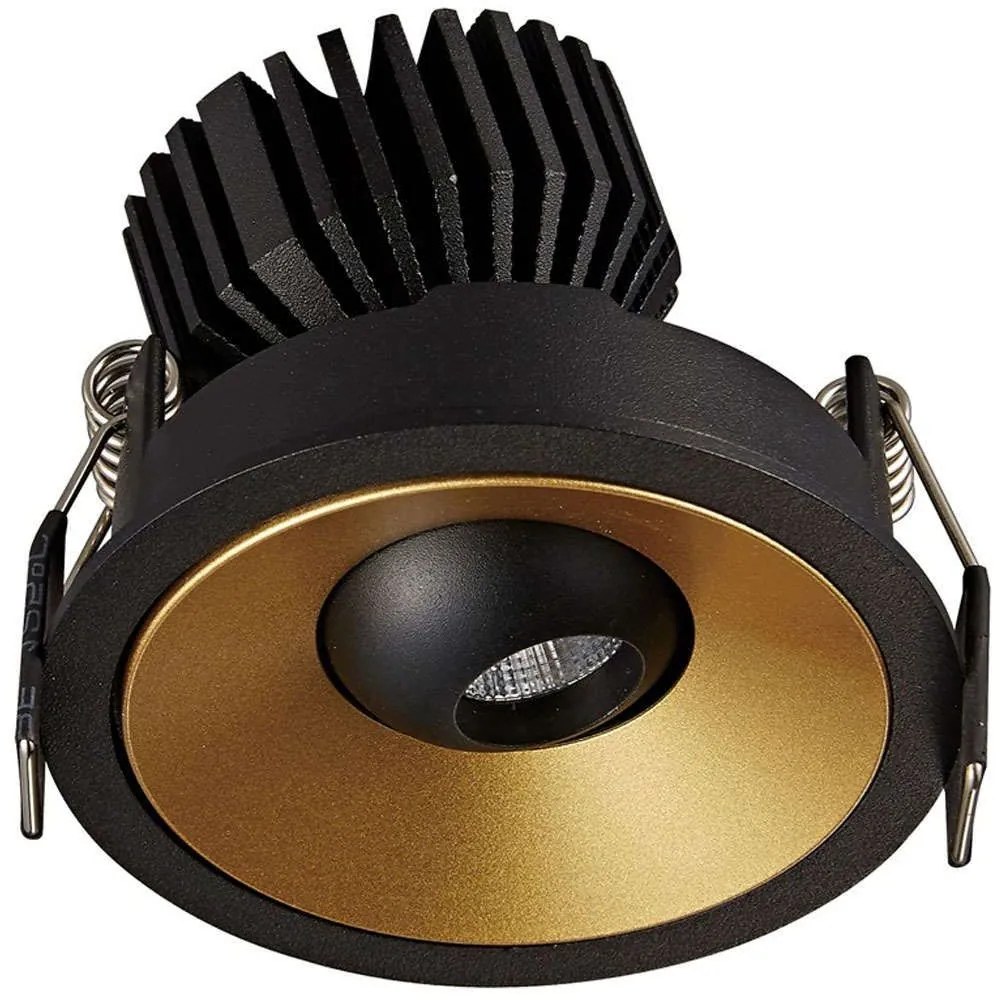 Σποτ Χωνευτό VK/04345/BGD/C 8,4x7cm Led 390Lm 7W 4000K Black-Gold VKLed Στρόγγυλο