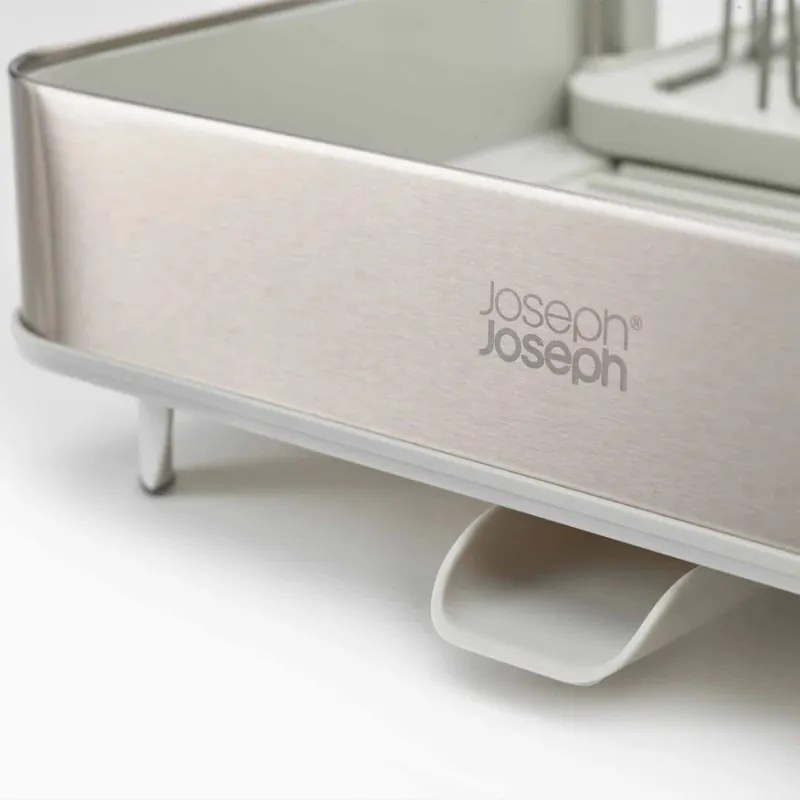 Στεγνωτήριο πιάτων Joseph Joseph Extend 851692, επεκτεινόμενο, αποστράγγιση, χώρος για πίνακες, αφαιρούμενο δοχείο σκευών, σαμπάνια/λευκό