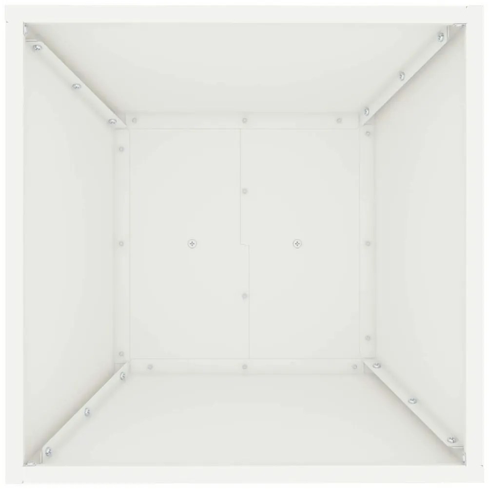 vidaXL Γλάστρα Κήπου με Κουβέρτα Λευκή 40x40x100 εκ Χάλυβας