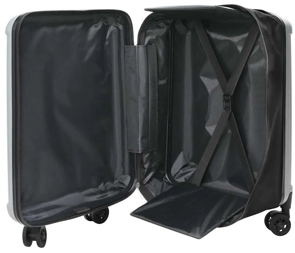 vidaXL Βαλίτσα με κλειδαριά Ασημί 43 x 27 x 66 εκ. ΑΒΣ Πλαστικό