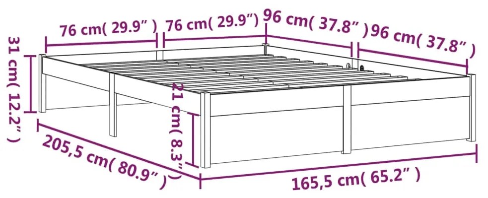 ΠΛΑΙΣΙΟ ΚΡΕΒΑΤΙΟΥ ΛΕΥΚΟ 160 X 200 ΕΚ. ΑΠΟ ΜΑΣΙΦ ΞΥΛΟ 814960