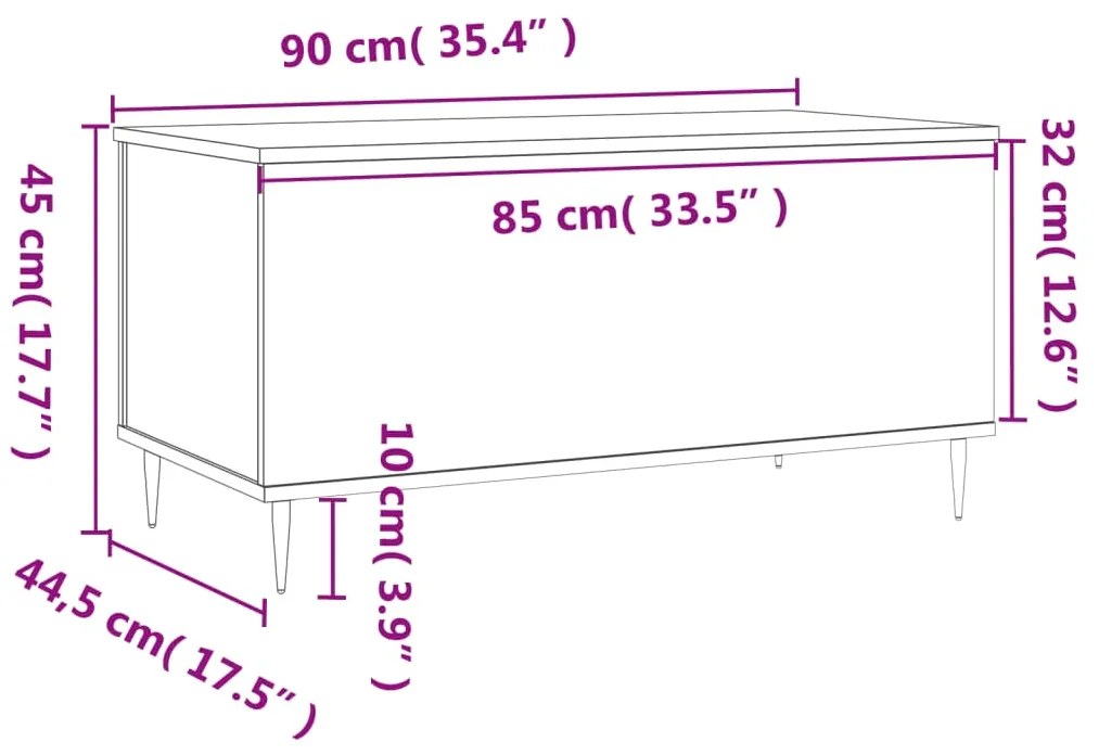 ΤΡΑΠΕΖΑΚΙ ΣΑΛΟΝΙΟΥ ΜΑΥΡΟ 90X44,5X45 ΕΚ. ΕΠΕΞΕΡΓΑΣΜΕΝΟ ΞΥΛΟ 830965