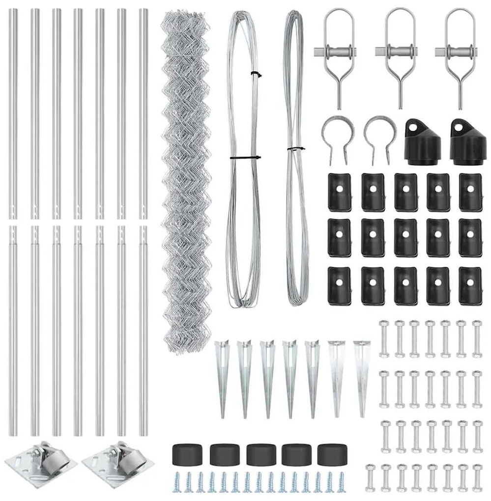 vidaXL Στύλος Περιφράξεων Ασημί 10 x 1,5 μ (60 x 60 χλστ πλέγμα)