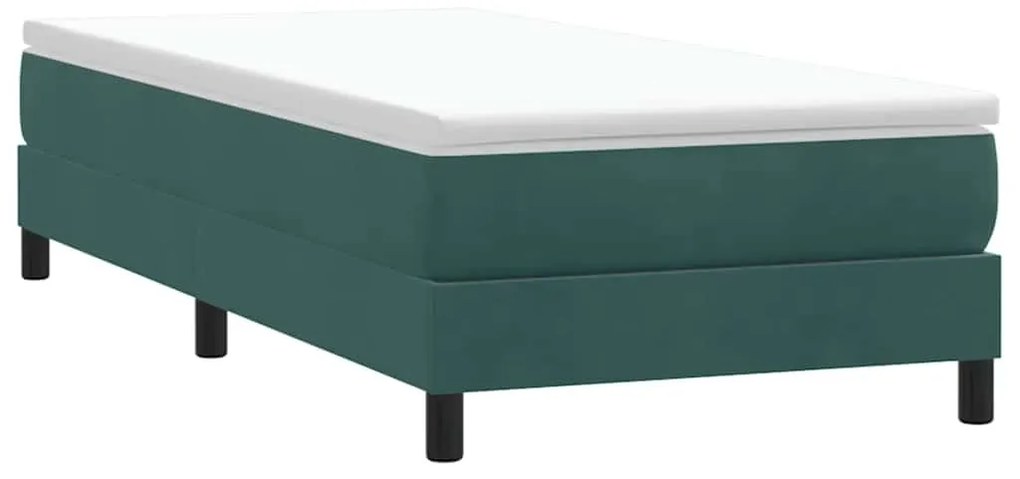 Box Spring κρεβάτι με στρώμα σκούρο πράσινο 80x220εκ. Βελούδινο 3315948