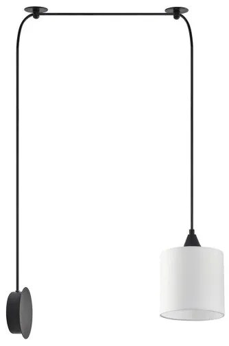 Απλίκα Φωτιστικό Τοίχου Ύφασμα ADEPT H300 Φ30 Homelighting-77-9007-Λευκό 77-9007
