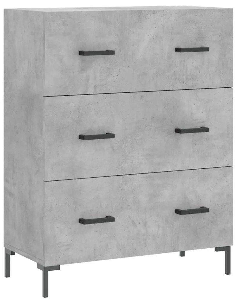 vidaXL Ντουλάπι Γκρι Σκυροδέματος 69,5x34x180 εκ. Επεξεργασμένο Ξύλο