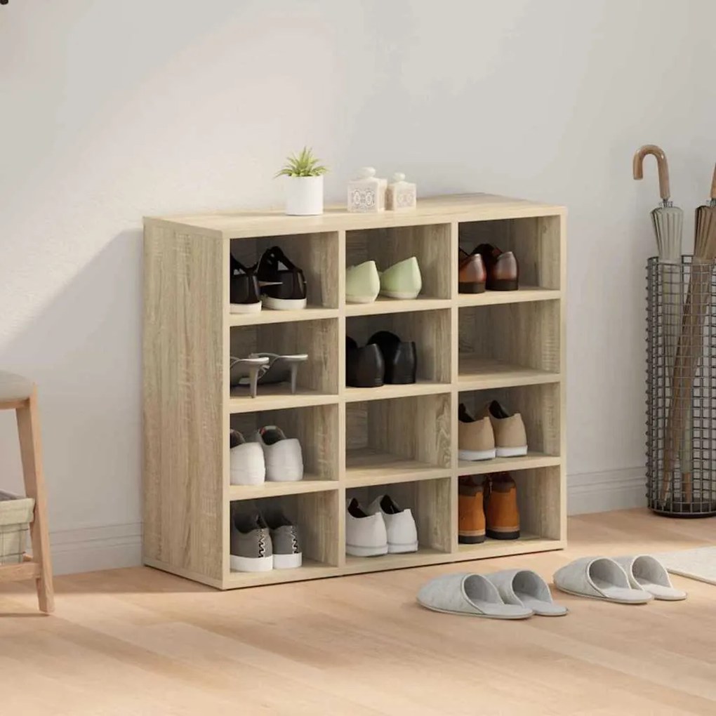 vidaXL Παπουτσοθήκη Sonoma Δρυς 77.5 x 30 x 67 εκ. Επεξεργασμένο ξύλο