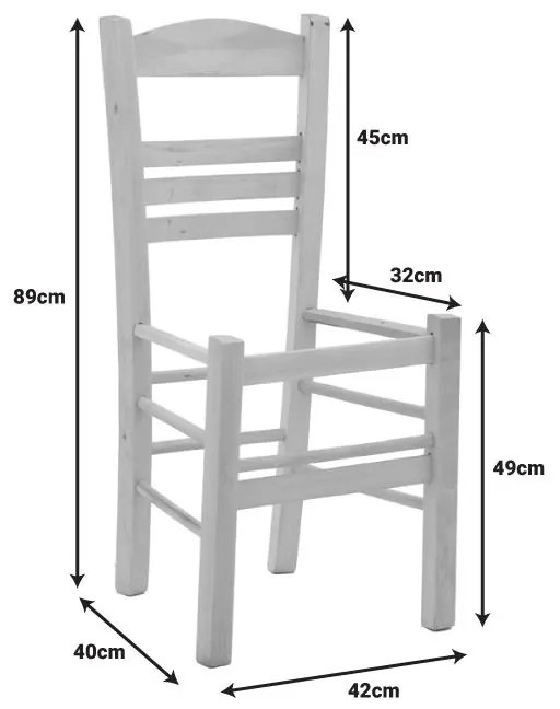 Καρέκλα καφενείου επιλοχία Ronson άβαφο ξύλο 42x40x89εκ 42x40x89 εκ.