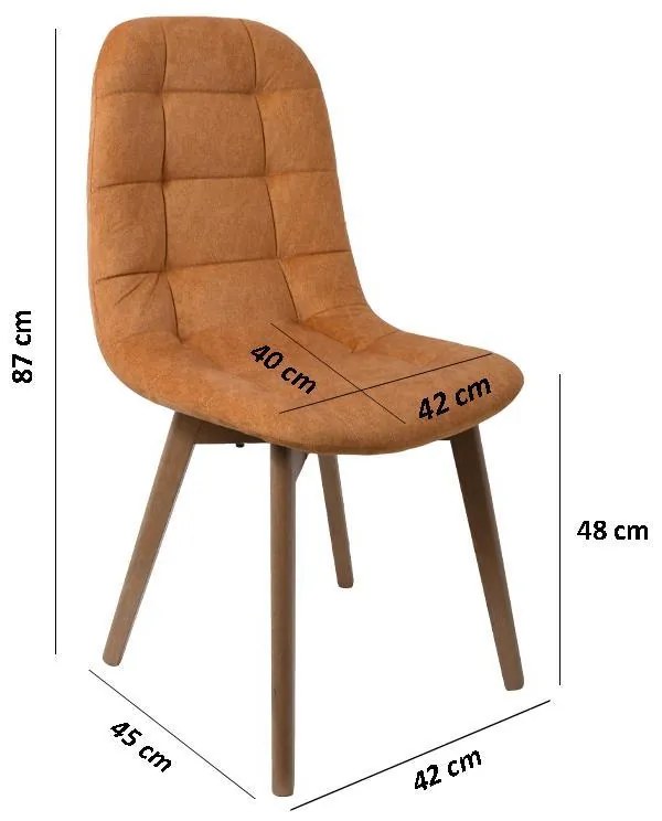 Καρέκλα Τραπεζαρίας T-18 Fylliana Κίτρινο με Grey oak πόδια 42x45x95εκ. 2αδα 42x45x95 εκ.